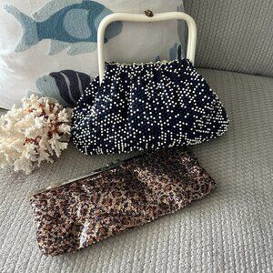 Antique/Vintage 1950's Candy Dot handbag and newer sequin clutch